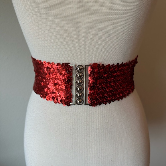 Red Sequin Belt - Picture 1 of 6